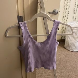 cropped purple tank